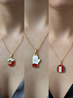 NKT Collection Yeni Yıl Üçlü Kombin Altın Kaplama Kolye Seti