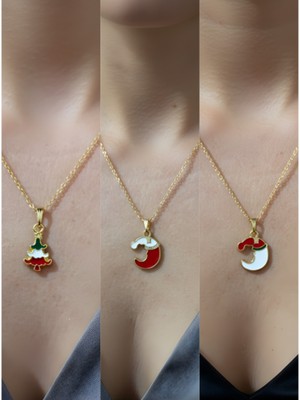 NKT Collection Yeni Yıl Üçlü Kombin Altın Kaplama Kolye Seti