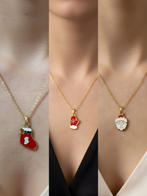 NKT Collection Yeni Yıl Üçlü Kombin Altın Kaplama Kolye Seti