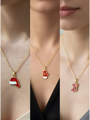 NKT Collection Yeni Yıl Üçlü Kombin Altın Kaplama Kolye Seti