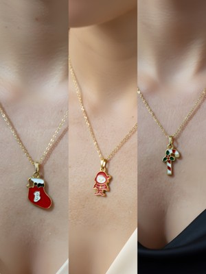 NKT Collection Yeni Yıl Üçlü Kombin Altın Kaplama Kolye Seti