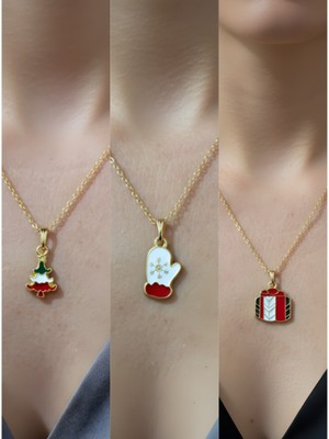 NKT Collection Yeni Yıl Üçlü Kombin Altın Kaplama Kolye Seti