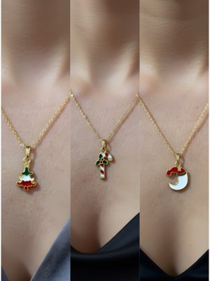 NKT Collection Yeni Yıl Üçlü Kombin Altın Kaplama Kolye Seti