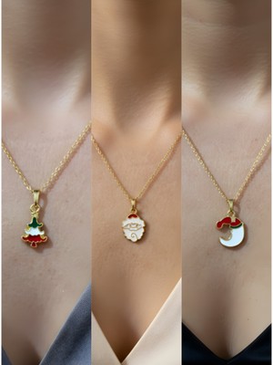 NKT Collection Yeni Yıl Üçlü Kombin Altın Kaplama Kolye Seti