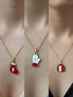 NKT Collection Yeni Yıl Üçlü Kombin Altın Kaplama Kolye Seti