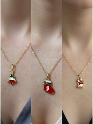 NKT Collection Yeni Yıl Üçlü Kombin Altın Kaplama Kolye Seti