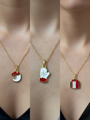 NKT Collection Yeni Yıl Üçlü Kombin Altın Kaplama Kolye Seti