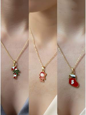 NKT Collection Yeni Yıl Üçlü Kombin Altın Kaplama Kolye Seti