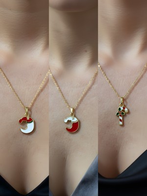 NKT Collection Yeni Yıl Üçlü Kombin Altın Kaplama Kolye Seti