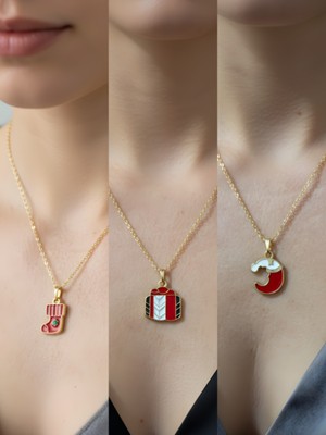 NKT Collection Yeni Yıl Üçlü Kombin Altın Kaplama Kolye Seti
