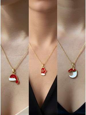 NKT Collection Yeni Yıl Üçlü Kombin Altın Kaplama Kolye Seti