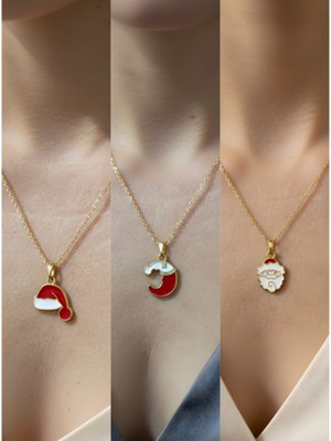 NKT Collection Yeni Yıl Üçlü Kombin Altın Kaplama Kolye Seti