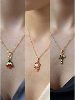 NKT Collection Yeni Yıl Üçlü Kombin Altın Kaplama Kolye Seti