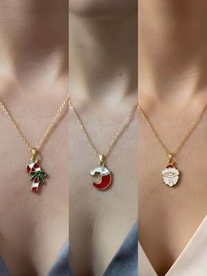 NKT Collection Yeni Yıl Üçlü Kombin Altın Kaplama Kolye Seti