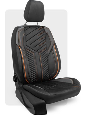 Otexo Panther Taytüyü Ortopedik Destekli Airbag Uyumlu Universal Oto Koltuk Kılıfı  Siyah - Turuncu Ip