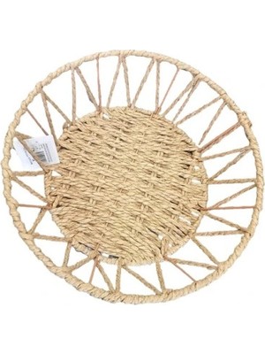 Doğal Örgü Yuvarlak Sepet