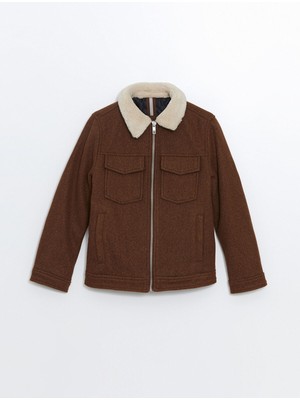 Lc Waikiki Yeni Sezon Pelüş Yaka Erkek Çocuk Kaşe Mont