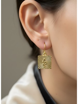 NKT Collection Yılan Figürlü Kare Güneş Işığı Kadın Küpe