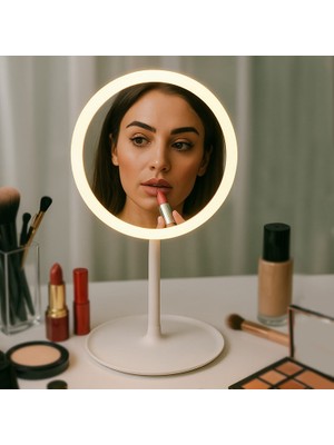 Best Hediye Yuvarlak LED Işıklı Dokunmatik Makyaj Aynası
