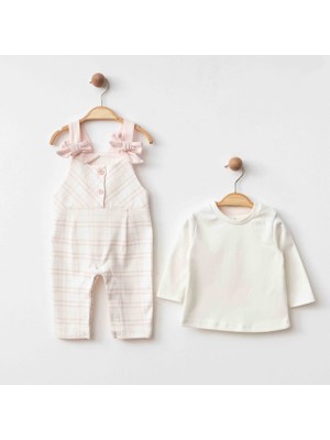 Ekoseli Fiyonklu Organik Tulum Takım – Pudra