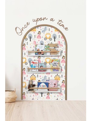 Trend Wall Decor Masal Duvar Sticker, Kız Çocuk/bebek Odası Dekoru, Barby Bebek Temalı Duvar Kağıdı, Yapışkan Yazı ve Çerçeve, Doğum Günü Hediyesi, Kitaplık Arkası Dekoru, Yenidoğan Hediyesi, Torun Hediyesi