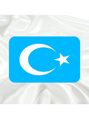 Keyf'ince Shopping Doğu Türkistan Bayrağı Pleksi Panjur Arması I Universal Vidalı Oto Panjur Süsü I Araba Panjur Süsü