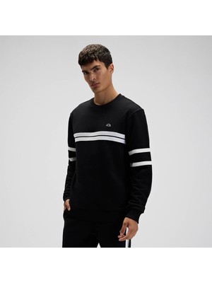 Ellesse EM618-BK Siyah Erkek Sweatshirt Uzun Kol Düz Desenli Günlük Kullanım İçin Rahat Fit