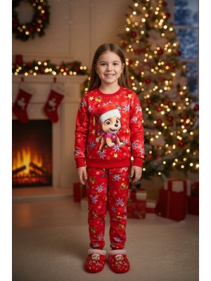 Crassi Unisex Noellik Takım Baskılı Şardonlu Kışlık