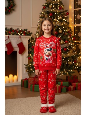 Crassi Unisex Noellik Takım Baskılı Şardonlu Kışlık