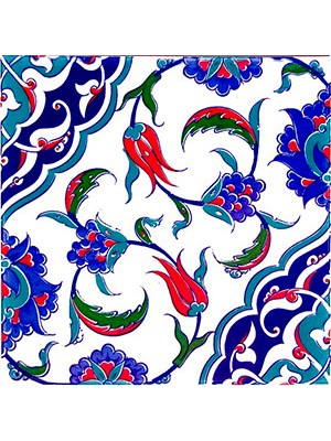 Armada Çini 20x20 Cm Ac 44 Osmanlı İznik Desen Kütahya Çini Karo