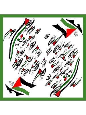 Sumud Filosu Temalı Filistin Kız Çocuk Eşarbı 80*80 cm