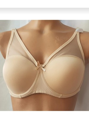 Patron C Cup Toparlayıcı Balenli Dolgusuz Tül Detaylı Sütyen