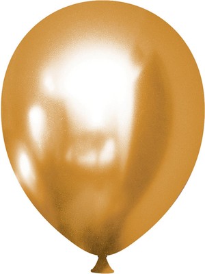 Bravo Helyuma Uyumlu Gold Altın Krom Balon Mirror Balon 12 Inç 5 Adet Gold Altın Balon 12 Inch