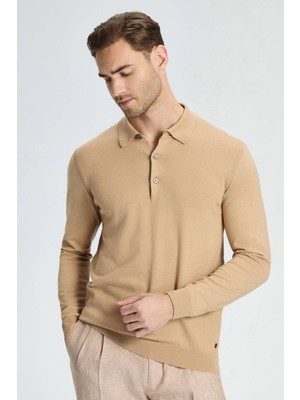 Hemington Kaşmir Pamuk Karışım Polo Yaka Camel Triko