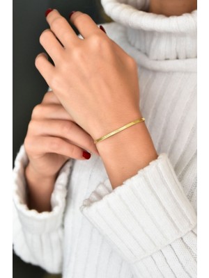 Çılgıntrend Altın Renk Su Yolu Model Çelik Bileklik – Şık ve Dayanıklı Aksesuar