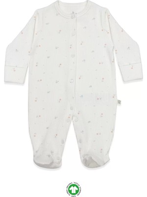 Moda Şahsenem Bloom White Tulum 15113 Ekru Gül Kurusu