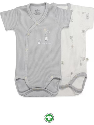 Moda Şahsenem Flying Elephant 2'li Yarım Kol Badi 17117 Ekru Gri