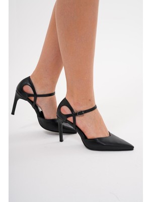 Golden Heel 8,5 cm Ince Topuklu Kadın  Siyah Stiletto Topuklu Ayakkabı