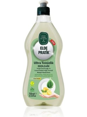 Eyüp Sabri Tuncer Elde Pratik Doğal Zeytinyağı ve Limon Kabuk Yağlı Formül Bulaşık Yıkama Sıvısı 750 ml
