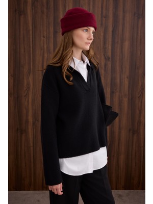 HE-QA Polo Yaka Kazak Siyah