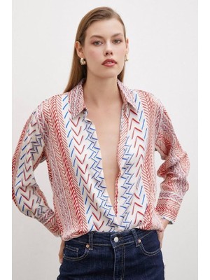 Leilaa Etnik Çizgi Desenli Gömlek