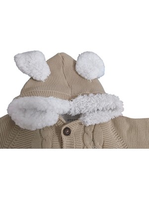 Enfal Wersoft 3 Iplik Triko Patiksiz ve Kapişonlu Tavşan Kulaklı Kışlık Tulum