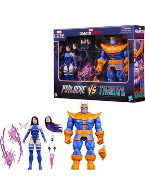 Marvel Legends Gamerverse Psylocke Vs Thanos (Retro Video Game) Ikili Aksiyon Figür Seti