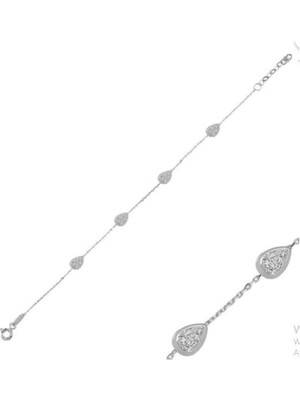 Eyelashes Silver 925 Ayar Gümüş Tek Sıra Mineli Tiffany Bileklik