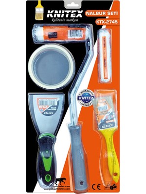 Neva Prime 5pcs  Boyacı - Nalbur Set  Spatula - Kestirme Fırça - Yedek Rulo - Bant - 10CM Fırça (5361)