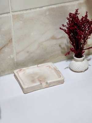 Dasman Doge Dekoratif Taş Katı El Sabunluk, Oluk Su Giderli