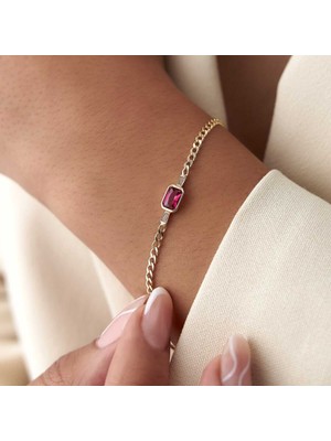 Rayna Kırmızı Gurme Suva Baget Taşlı Bileklik