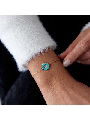 Rayna Mavi Mineli Yonca Bileklik