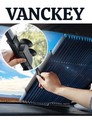 Vanckey Sürgülü Ön Cam Güneşlik 70 x 150 cm Universal Uyumlu Metalize UV Koruma Özellikli