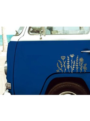 Sticker Dizayn Kır Çiçekleri Sticker - Araba Oto Motosiklet Karavan Sticker -00304